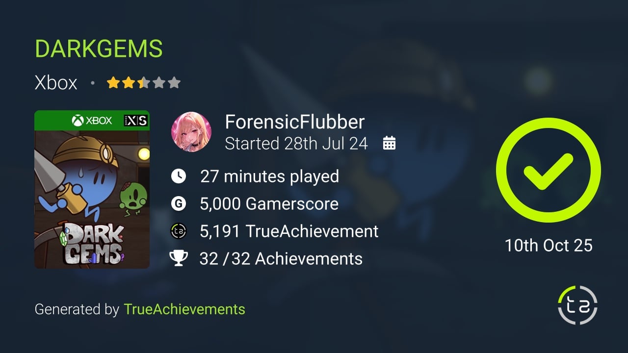 DARKGEMS (3) achievement summary